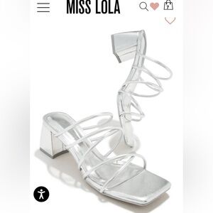 Miss Lola midi strappy mules nib size 8